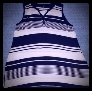 2/$15 Tunic style black & white tank top